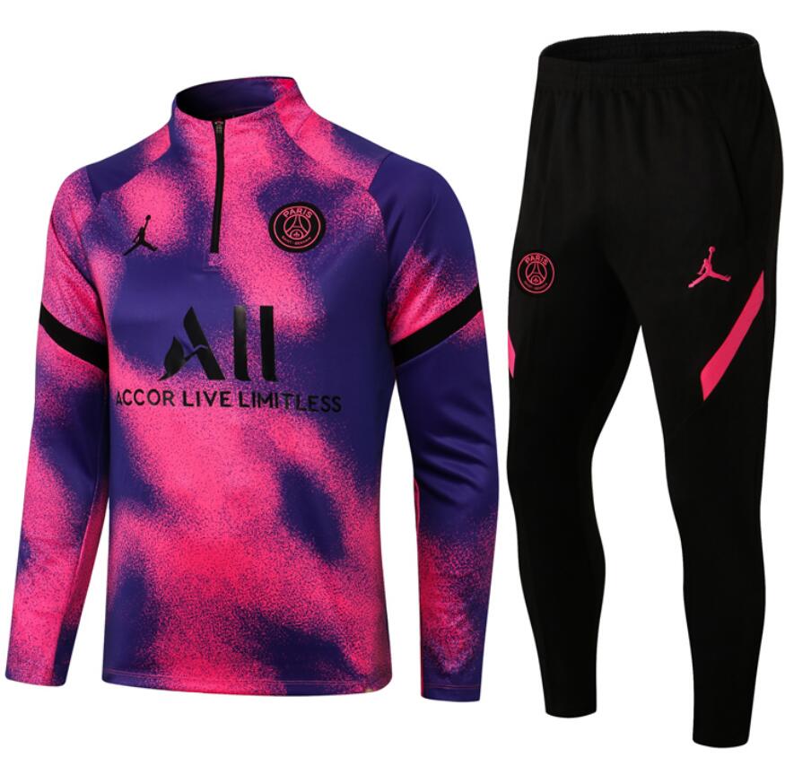 2021/22 PSG Jordan Purple Pink Training Suits Sweatshirt with Pants